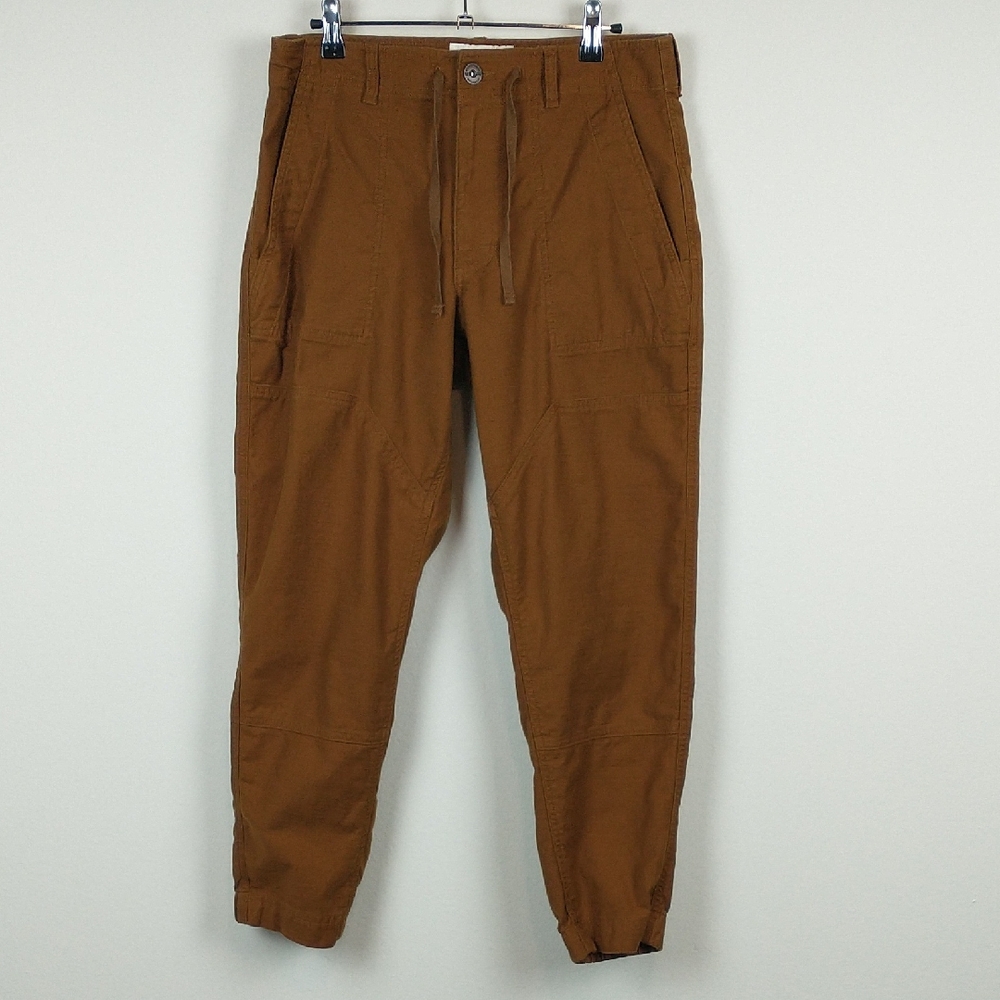 REI Co-op Trailsmith Joggers Mens Tan Orange Drawstring Cotton Stretch